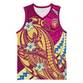 Personalized Brisbane Lions Basketball Jersey Polynesian Tribal Lion Mascot With Hibiscus Floral Art
