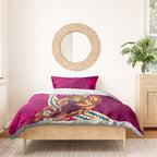 Personalized Brisbane Lions Bedding Set Polynesian Tribal Lion Mascot With Hibiscus Floral Art