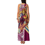 Personalized Brisbane Lions Family Matching Tank Maxi Dress and Hawaiian Shirt Polynesian Tribal Lion Mascot With Hibiscus Floral Art