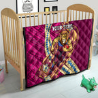 Personalized Brisbane Lions Quilt Polynesian Tribal Lion Mascot With Hibiscus Floral Art