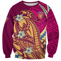 Personalized Brisbane Lions Sweatshirt Polynesian Tribal Lion Mascot With Hibiscus Floral Art
