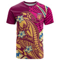 Personalized Brisbane Lions T Shirt Polynesian Tribal Lion Mascot With Hibiscus Floral Art