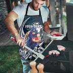 Personalized Carlton Blues Apron Polynesian Tribal Baggers Mascot With Hibiscus Floral Art