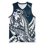 Personalized Carlton Blues Basketball Jersey Polynesian Tribal Baggers Mascot With Hibiscus Floral Art