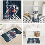 Personalized Carlton Blues Bathroom Set Polynesian Tribal Baggers Mascot With Hibiscus Floral Art