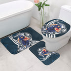 Personalized Carlton Blues Bathroom Set Polynesian Tribal Baggers Mascot With Hibiscus Floral Art
