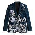Personalized Carlton Blues Blazer Polynesian Tribal Baggers Mascot With Hibiscus Floral Art