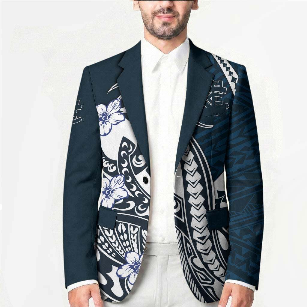 Personalized Carlton Blues Blazer Polynesian Tribal Baggers Mascot With Hibiscus Floral Art