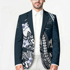 Personalized Carlton Blues Blazer Polynesian Tribal Baggers Mascot With Hibiscus Floral Art