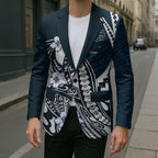 Personalized Carlton Blues Blazer Polynesian Tribal Baggers Mascot With Hibiscus Floral Art