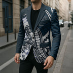 Personalized Carlton Blues Blazer Polynesian Tribal Baggers Mascot With Hibiscus Floral Art