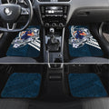 Personalized Carlton Blues Car Mats Polynesian Tribal Baggers Mascot With Hibiscus Floral Art