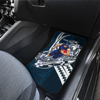 Personalized Carlton Blues Car Mats Polynesian Tribal Baggers Mascot With Hibiscus Floral Art