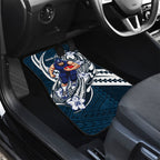 Personalized Carlton Blues Car Mats Polynesian Tribal Baggers Mascot With Hibiscus Floral Art