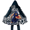 Personalized Carlton Blues Cloak Polynesian Tribal Baggers Mascot With Hibiscus Floral Art