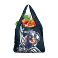 Personalized Carlton Blues Grocery Bag Polynesian Tribal Baggers Mascot With Hibiscus Floral Art