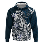 Personalized Carlton Blues Hoodie Polynesian Tribal Baggers Mascot With Hibiscus Floral Art