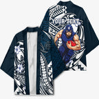 Personalized Carlton Blues Kimono Polynesian Tribal Baggers Mascot With Hibiscus Floral Art
