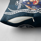 Personalized Carlton Blues Pillow Cover Polynesian Tribal Baggers Mascot With Hibiscus Floral Art