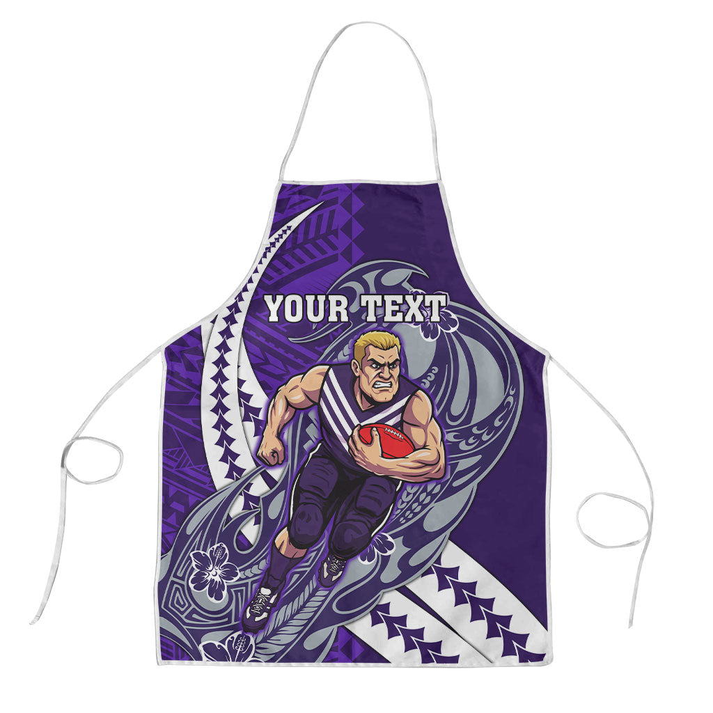 Personalized Fremantle Dockers Apron Polynesian Tribal Freo Mascot With Hibiscus Floral Art