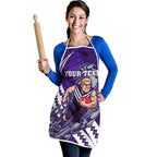 Personalized Fremantle Dockers Apron Polynesian Tribal Freo Mascot With Hibiscus Floral Art