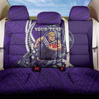 Personalized Fremantle Dockers Back Car Seat Cover Polynesian Tribal Freo Mascot With Hibiscus Floral Art