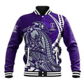 Personalized Fremantle Dockers Baseball Jacket Polynesian Tribal Freo Mascot With Hibiscus Floral Art