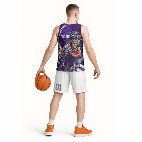 Personalized Fremantle Dockers Basketball Jersey Polynesian Tribal Freo Mascot With Hibiscus Floral Art