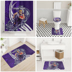 Personalized Fremantle Dockers Bathroom Set Polynesian Tribal Freo Mascot With Hibiscus Floral Art
