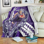 Personalized Fremantle Dockers Blanket Polynesian Tribal Freo Mascot With Hibiscus Floral Art
