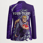 Personalized Fremantle Dockers Blazer Polynesian Tribal Freo Mascot With Hibiscus Floral Art