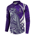 Personalized Fremantle Dockers Button Sweatshirt Polynesian Tribal Freo Mascot With Hibiscus Floral Art