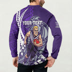 Personalized Fremantle Dockers Button Sweatshirt Polynesian Tribal Freo Mascot With Hibiscus Floral Art