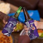 Personalized Fremantle Dockers 4 in 1 Can Cooler Tumbler Polynesian Tribal Freo Mascot With Hibiscus Floral Art