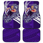 Personalized Fremantle Dockers Car Mats Polynesian Tribal Freo Mascot With Hibiscus Floral Art