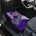 Personalized Fremantle Dockers Car Mats Polynesian Tribal Freo Mascot With Hibiscus Floral Art