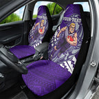 Personalized Fremantle Dockers Car Seat Cover Polynesian Tribal Freo Mascot With Hibiscus Floral Art