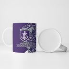Personalized Fremantle Dockers Ceramic Mug Polynesian Tribal Freo Mascot With Hibiscus Floral Art
