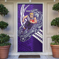 Personalized Fremantle Dockers Door Cover Polynesian Tribal Freo Mascot With Hibiscus Floral Art