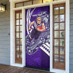 Personalized Fremantle Dockers Door Cover Polynesian Tribal Freo Mascot With Hibiscus Floral Art