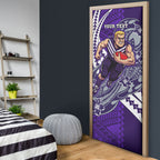 Personalized Fremantle Dockers Door Cover Polynesian Tribal Freo Mascot With Hibiscus Floral Art