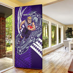 Personalized Fremantle Dockers Door Cover Polynesian Tribal Freo Mascot With Hibiscus Floral Art