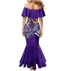 Personalized Fremantle Dockers Family Matching Mermaid Dress and Hawaiian Shirt Polynesian Tribal Freo Mascot With Hibiscus Floral Art