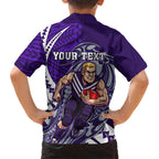 Personalized Fremantle Dockers Family Matching Off The Shoulder Long Sleeve Dress and Hawaiian Shirt Polynesian Tribal Freo Mascot With Hibiscus Floral Art