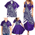 Personalized Fremantle Dockers Family Matching Summer Maxi Dress and Hawaiian Shirt Polynesian Tribal Freo Mascot With Hibiscus Floral Art
