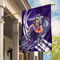 Personalized Fremantle Dockers Garden Flag Polynesian Tribal Freo Mascot With Hibiscus Floral Art