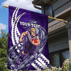 Personalized Fremantle Dockers Garden Flag Polynesian Tribal Freo Mascot With Hibiscus Floral Art