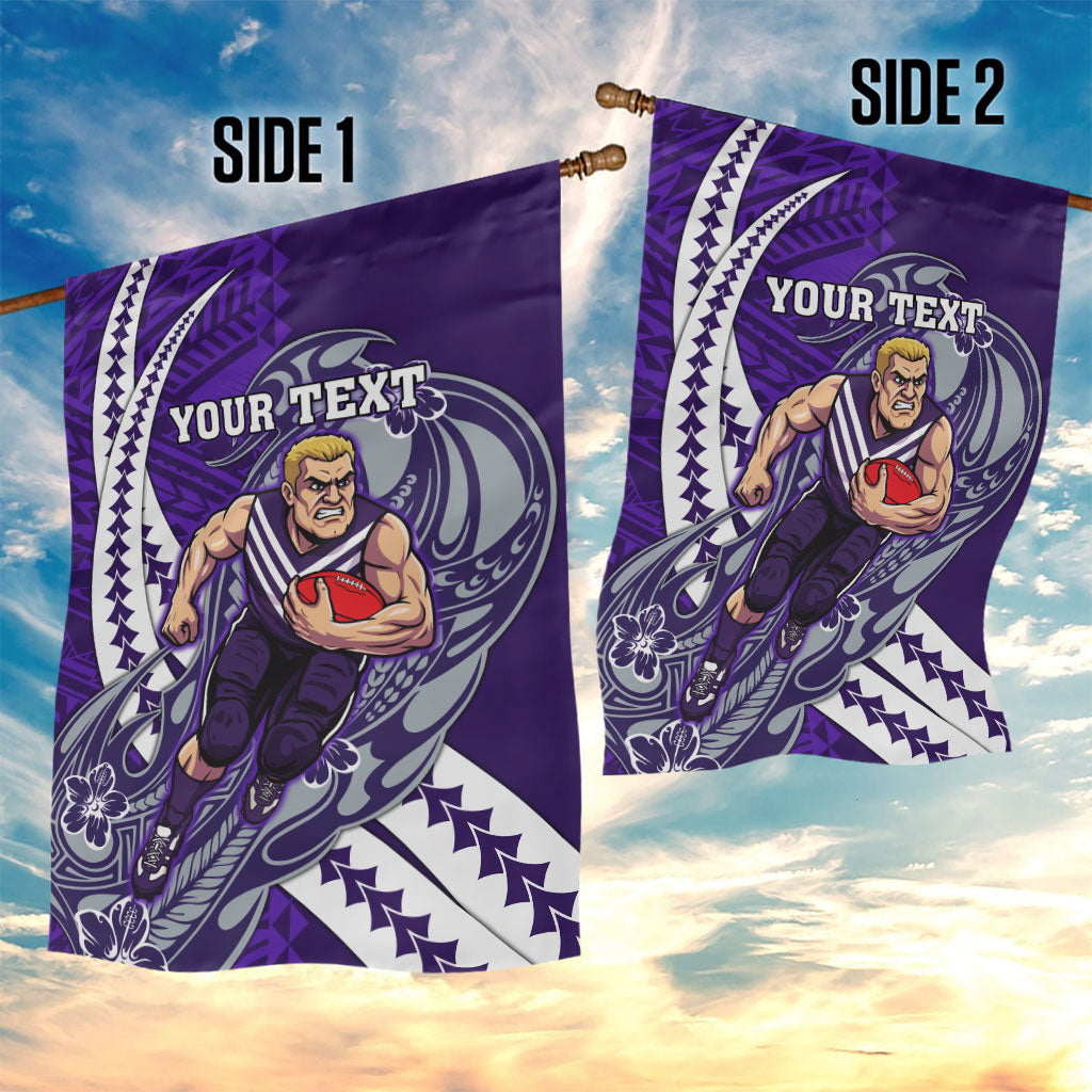 Personalized Fremantle Dockers Garden Flag Polynesian Tribal Freo Mascot With Hibiscus Floral Art