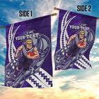 Personalized Fremantle Dockers Garden Flag Polynesian Tribal Freo Mascot With Hibiscus Floral Art