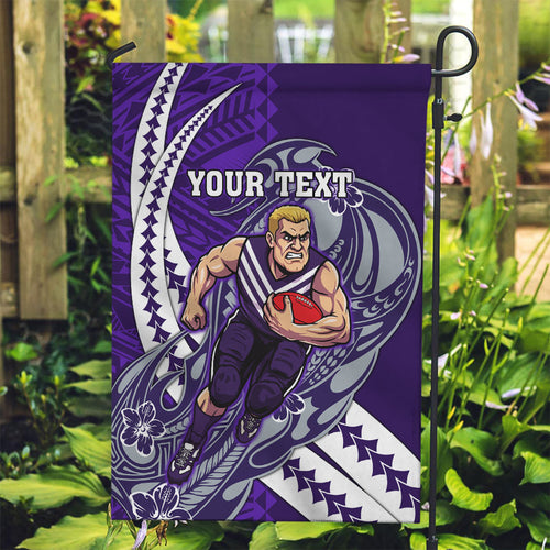 Personalized Fremantle Dockers Garden Flag Polynesian Tribal Freo Mascot With Hibiscus Floral Art